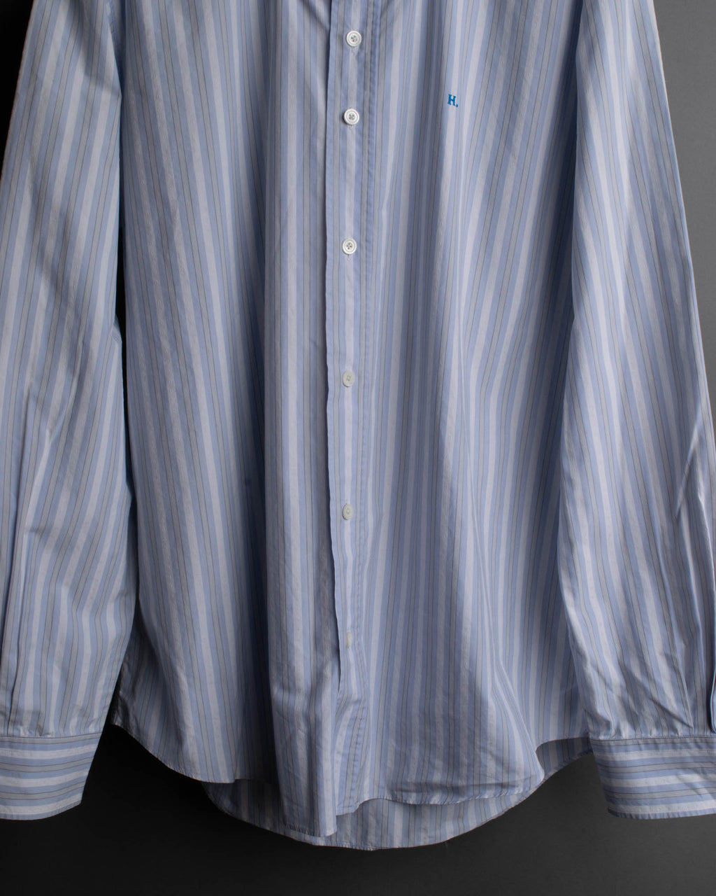 "Hermès" 90's-00's Striped cotton button-down shirt
