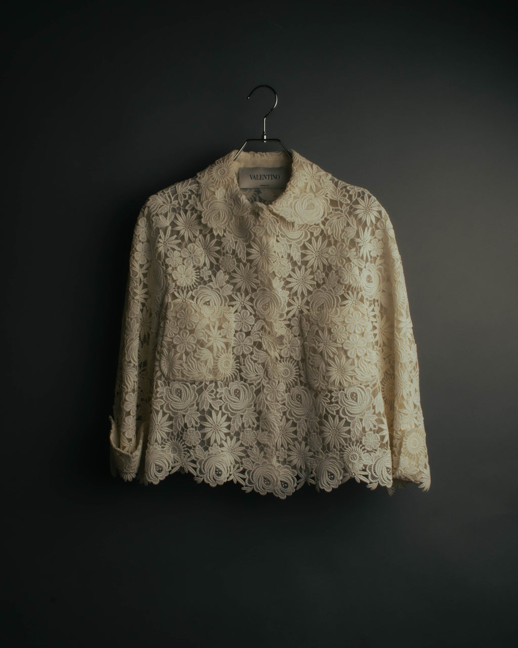 "VALENTINO" 2010's Cropped floral lace jacket