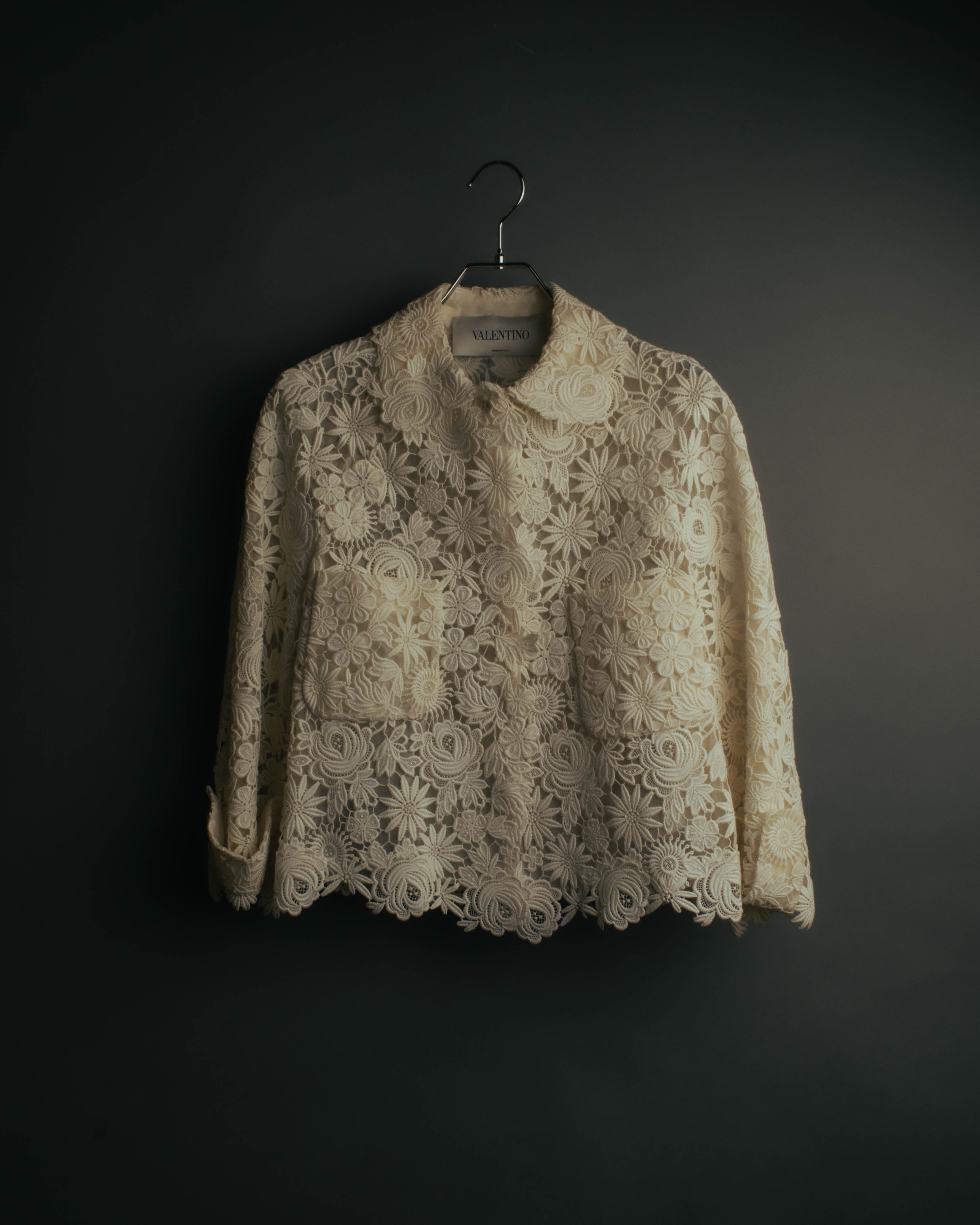 "VALENTINO" 2010's Cropped floral lace jacket