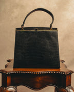"The Gray Shop" 40's-early 60's Structured reptile embossed leather frame handbag