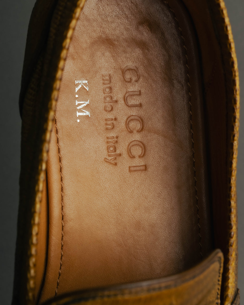 “GUCCI” 2010’s-2020’s Lizard embossed leather horsebit loafers