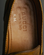“GUCCI” 2010’s-2020’s Lizard embossed leather horsebit loafers
