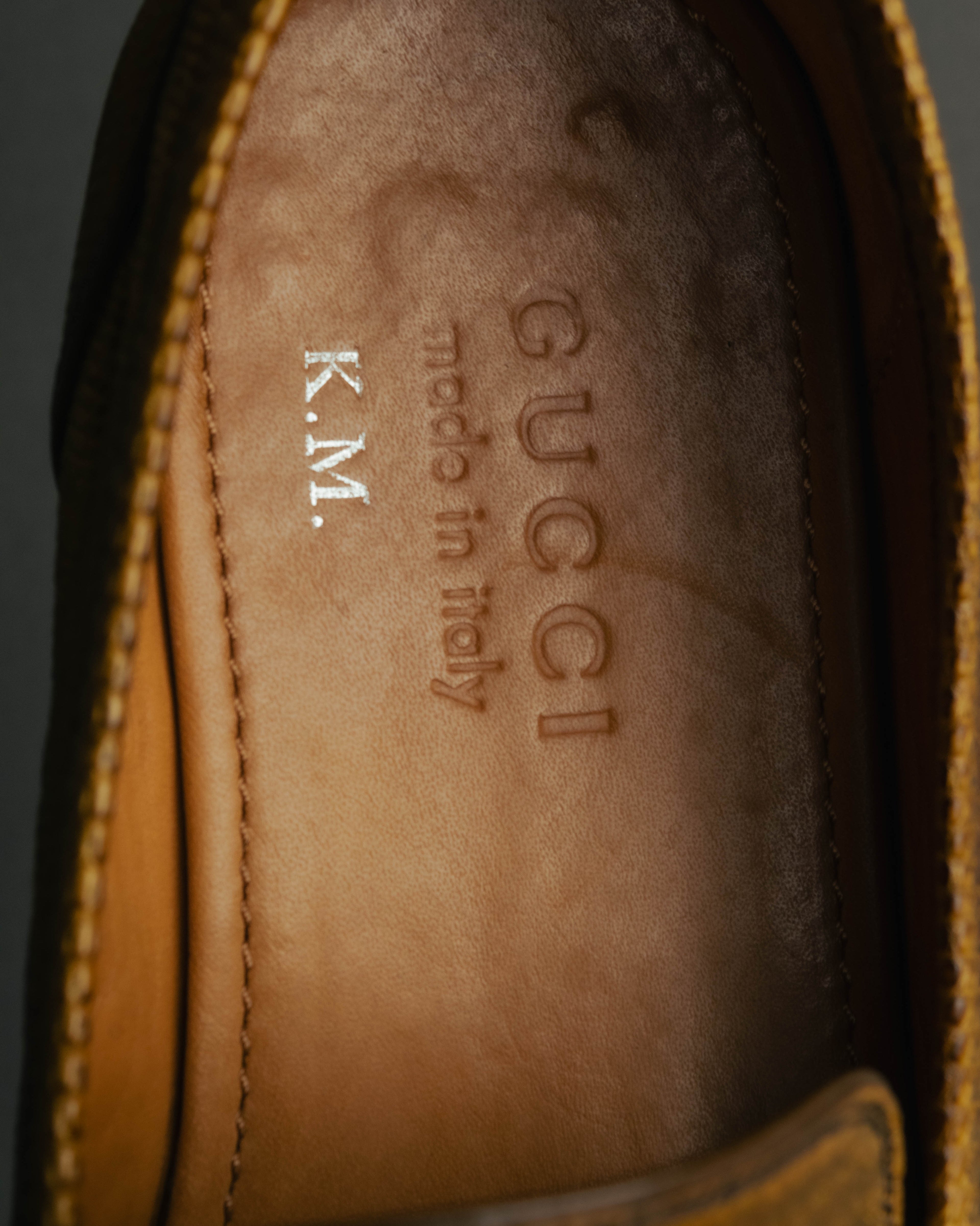 “GUCCI” 2010’s-2020’s Lizard embossed leather horsebit loafers