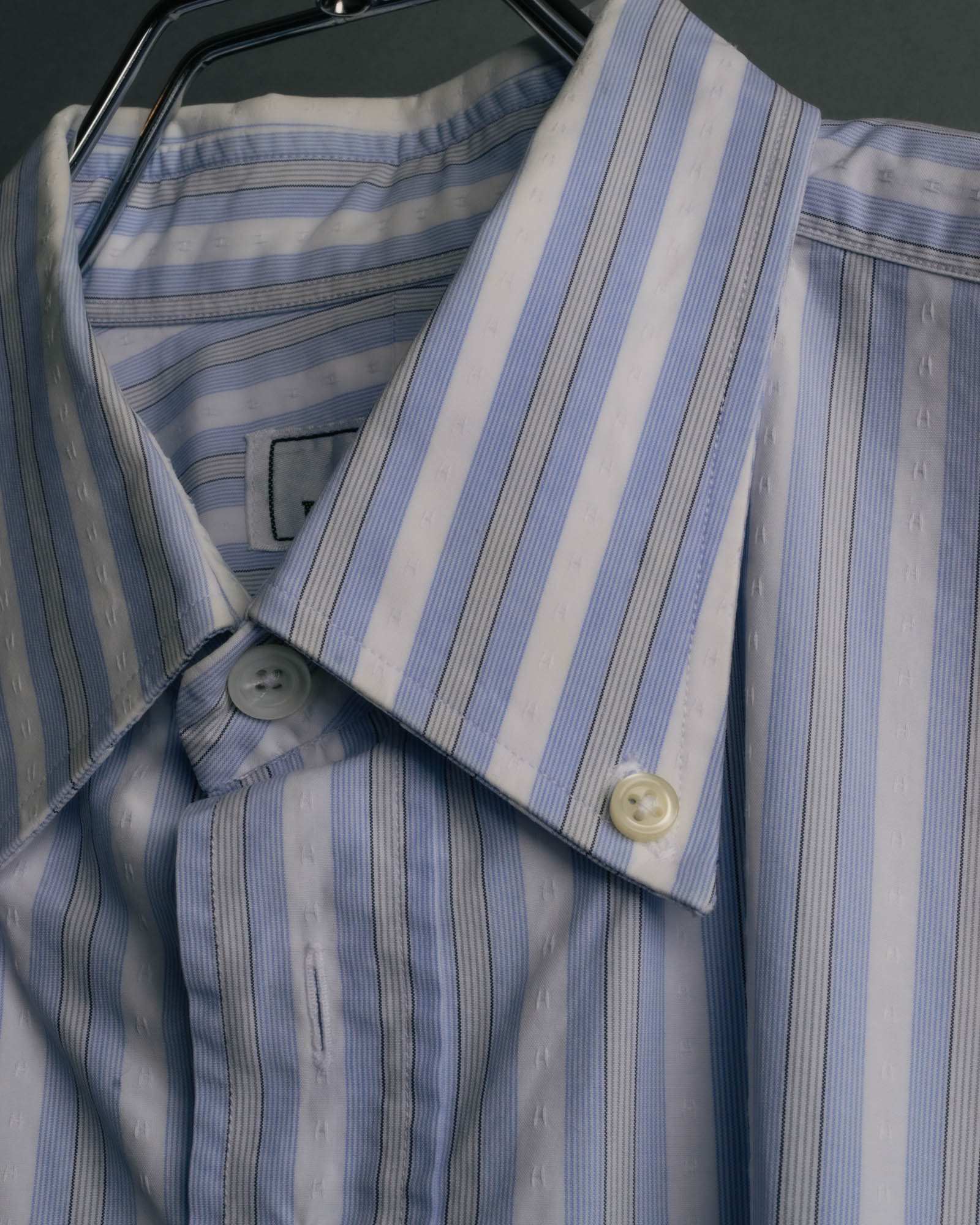 "Hermès" 90's-00's Striped cotton button-down shirt