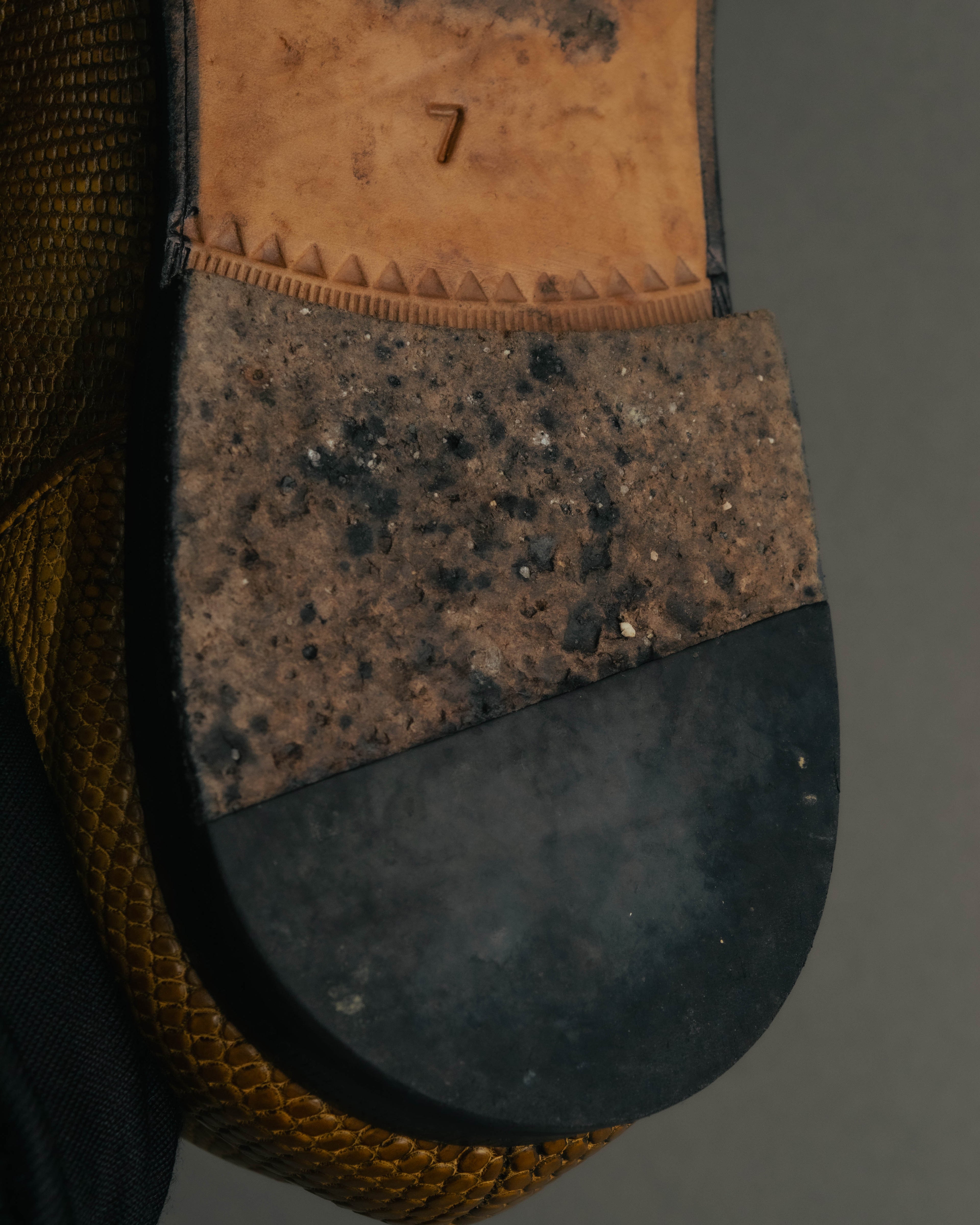 “GUCCI” 2010’s-2020’s Lizard embossed leather horsebit loafers