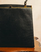 "The Gray Shop" 40's-early 60's Structured reptile embossed leather frame handbag