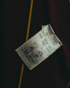 "GUCCI" 80's-90's Classic burgundy silk scarf