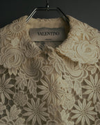 "VALENTINO" 2010's Cropped floral lace jacket