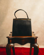 "The Gray Shop" 40's-early 60's Structured reptile embossed leather frame handbag