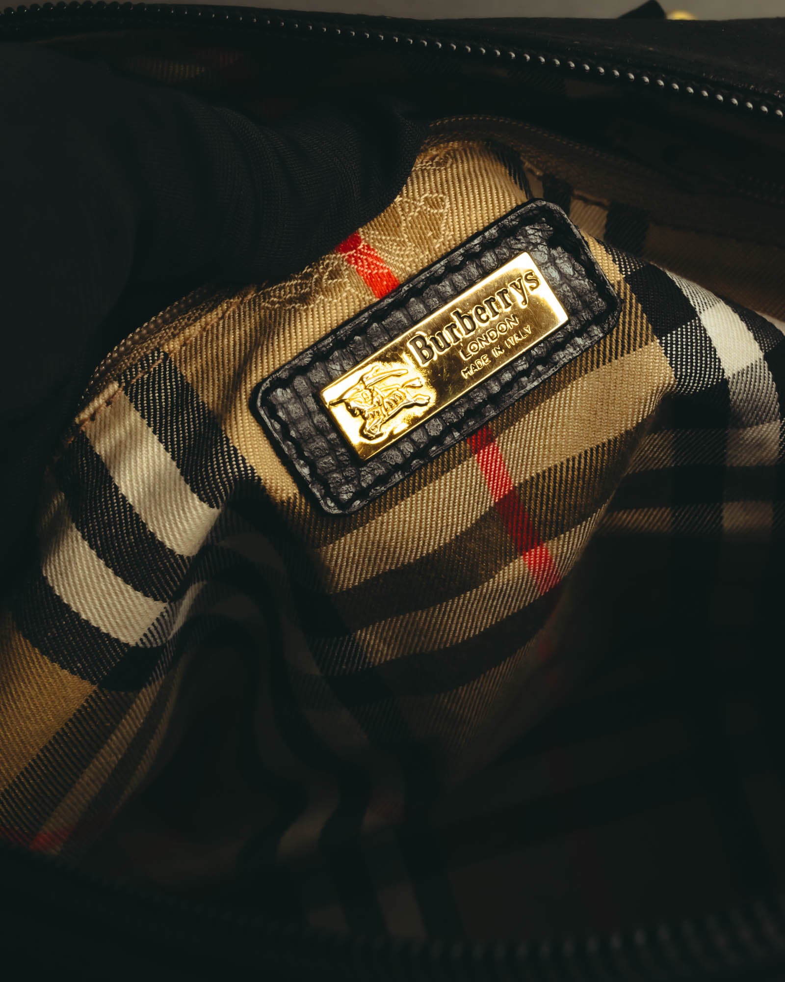 "Burberrys" 80's-90's Grained leather boston bag