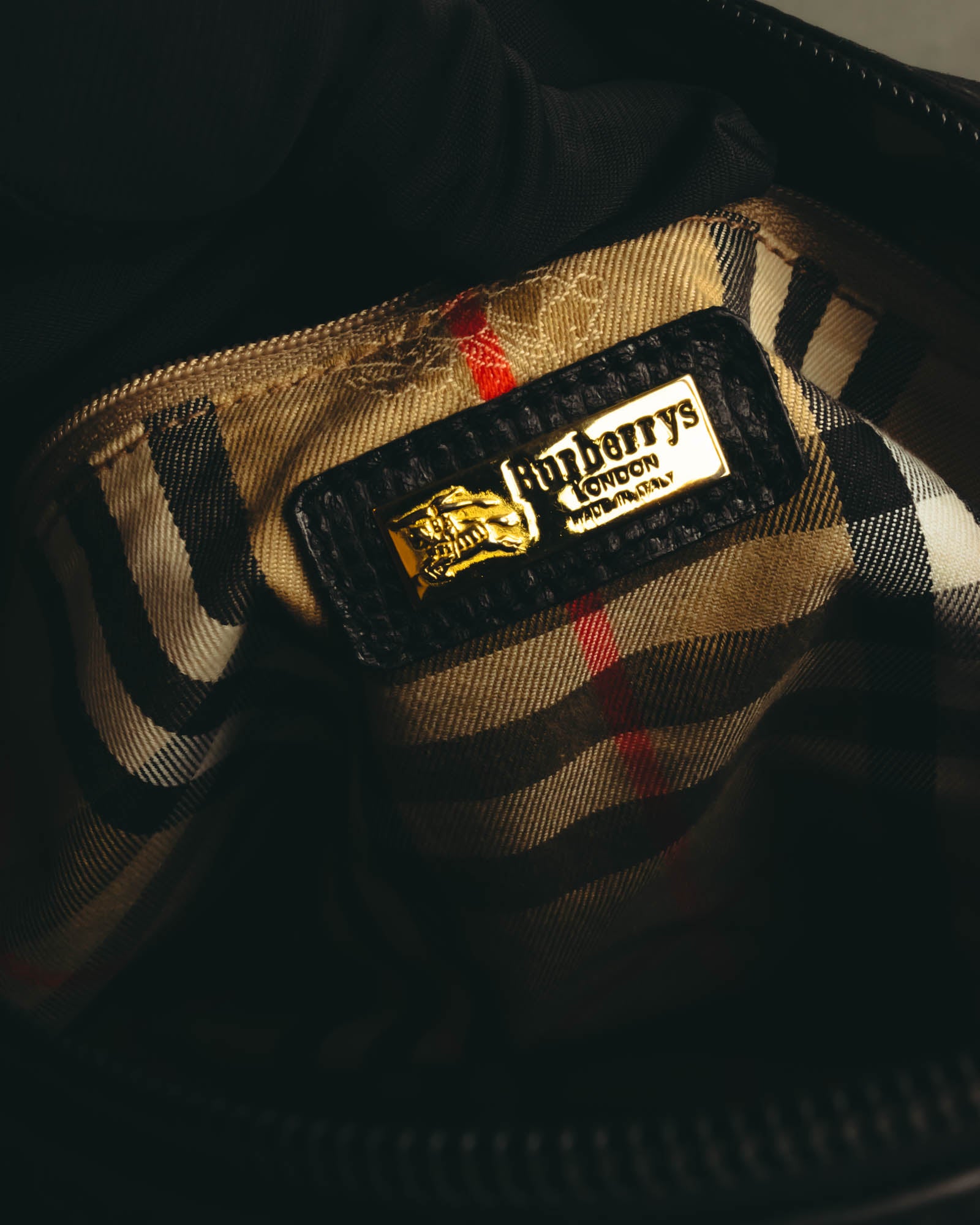 "Burberrys" 80's-90's Grained leather boston bag
