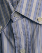 "Hermès" 90's-00's Striped cotton button-down shirt