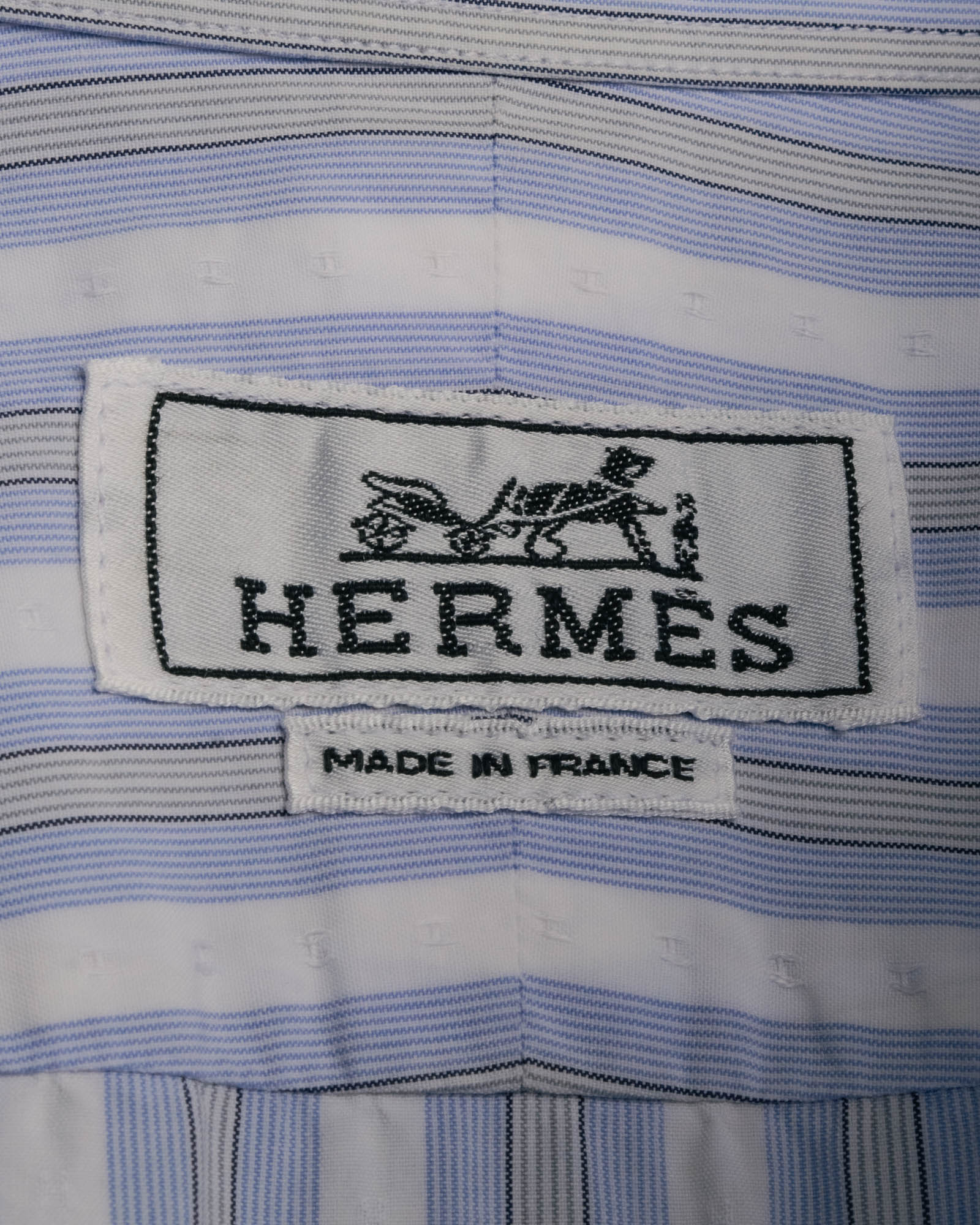 "Hermès" 90's-00's Striped cotton button-down shirt