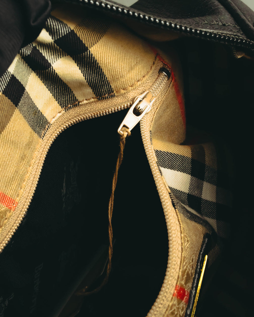 "Burberrys" 80's-90's Grained leather boston bag