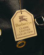 "Burberrys" 80's-90's Grained leather boston bag