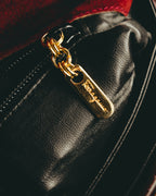 "Salvatore Ferragamo" 70's-80's Classic burgundy leather shoulder bag