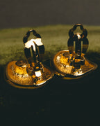 "Yves Saint Laurent" 80's-90's Sculptural gold tone clip-on earrings