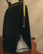 "The Gray Shop" 40's-early 60's Structured reptile embossed leather frame handbag