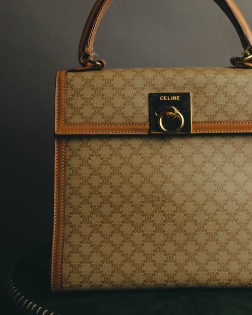 "CELINE" 80's-90's Macadam top handle handbag