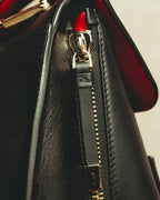 –SPECIAL– "Salvatore Ferragamo" 10's-20's Structured leather top-handle shoulder bag