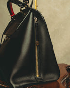 –SPECIAL– "Salvatore Ferragamo" 10's-20's Structured leather top-handle shoulder bag