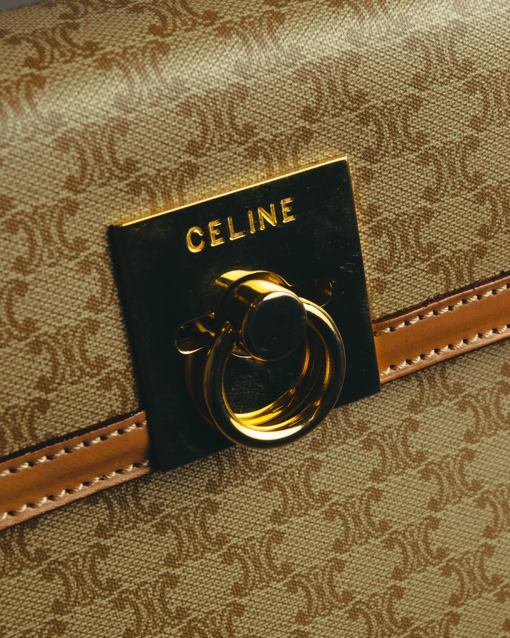 "CELINE" 80's-90's Macadam top handle handbag