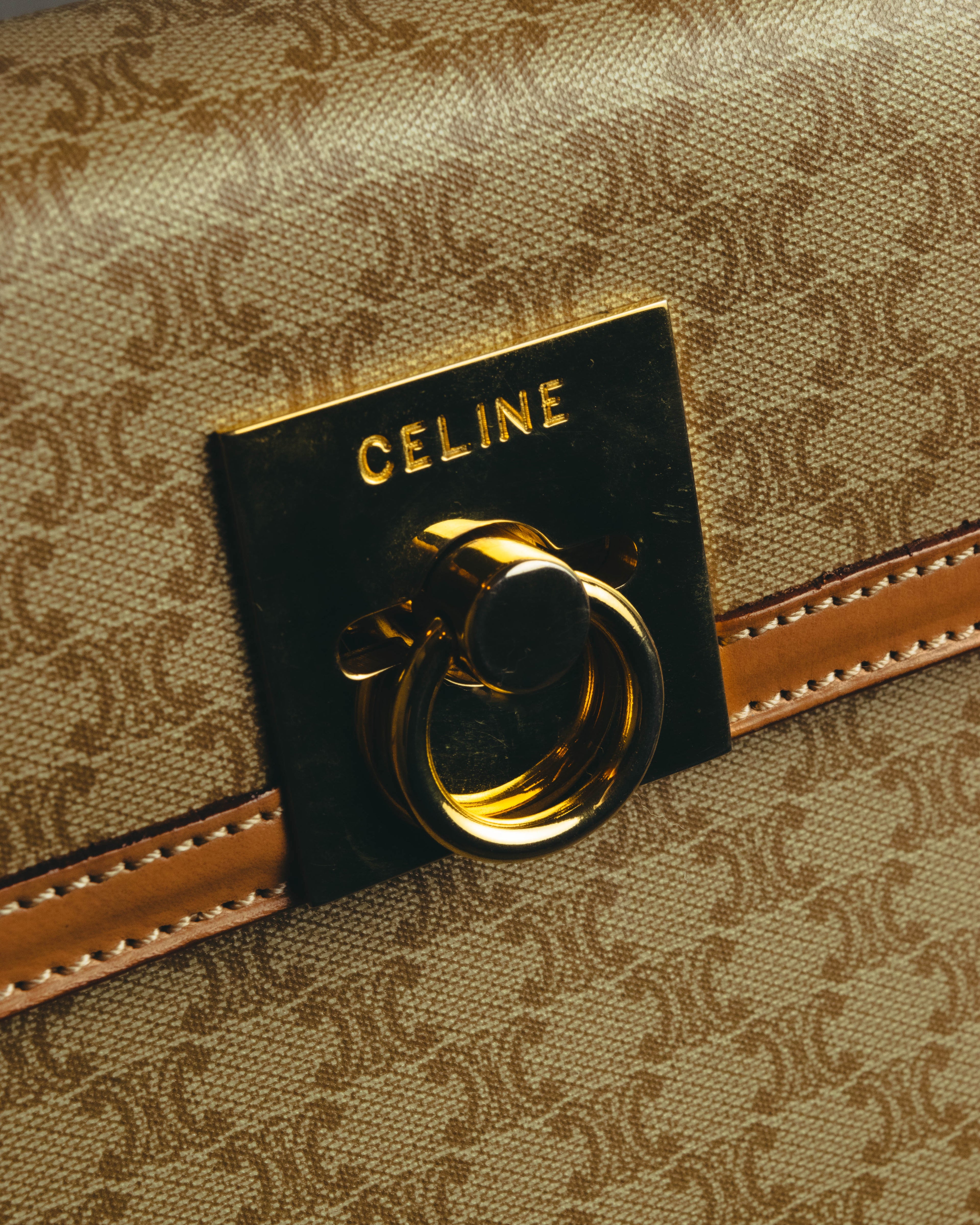 "CELINE" 80's-90's Macadam top handle handbag