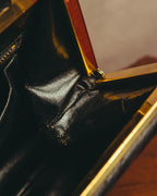 "The Gray Shop" 40's-early 60's Structured reptile embossed leather frame handbag