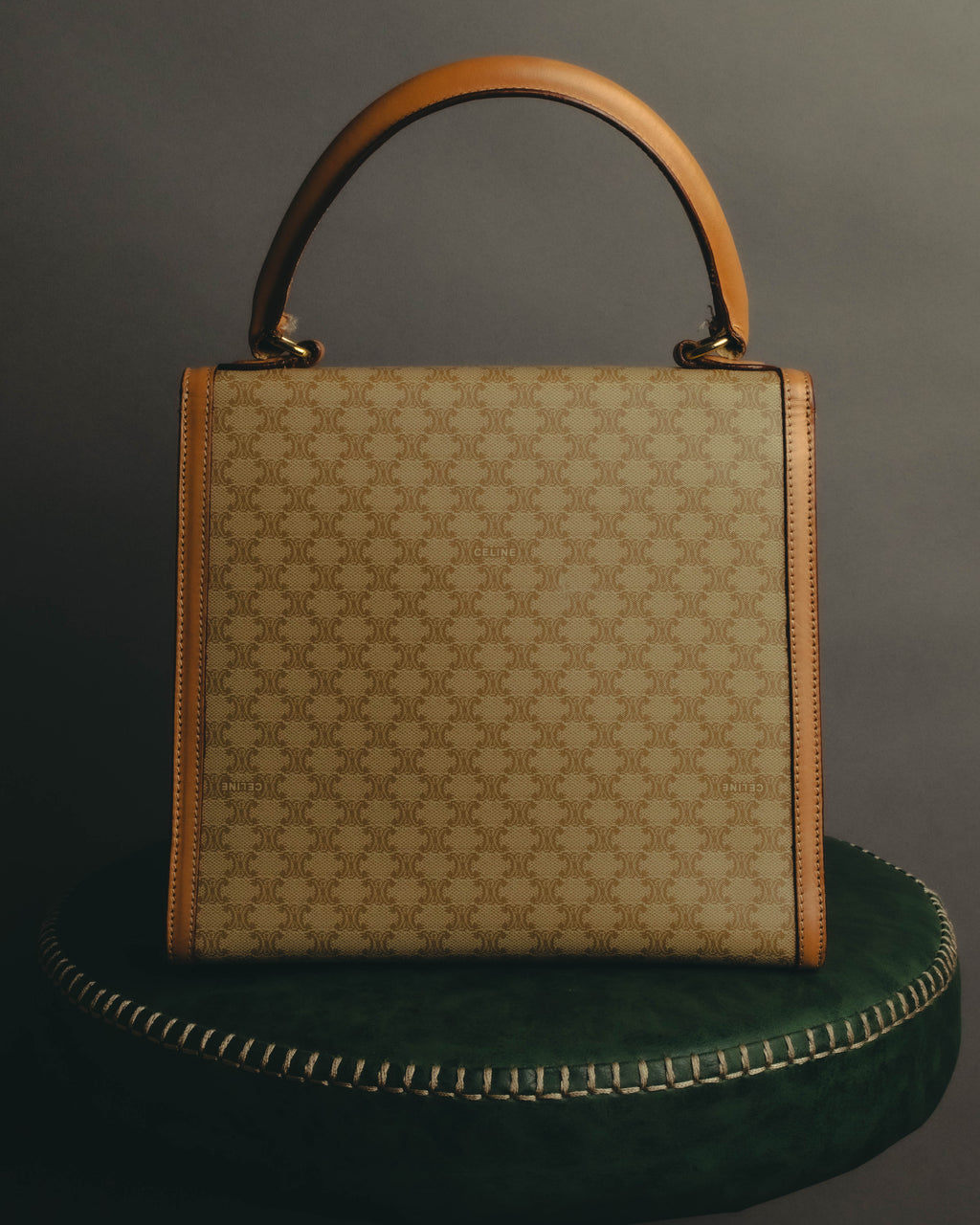 "CELINE" 80's-90's Macadam top handle handbag