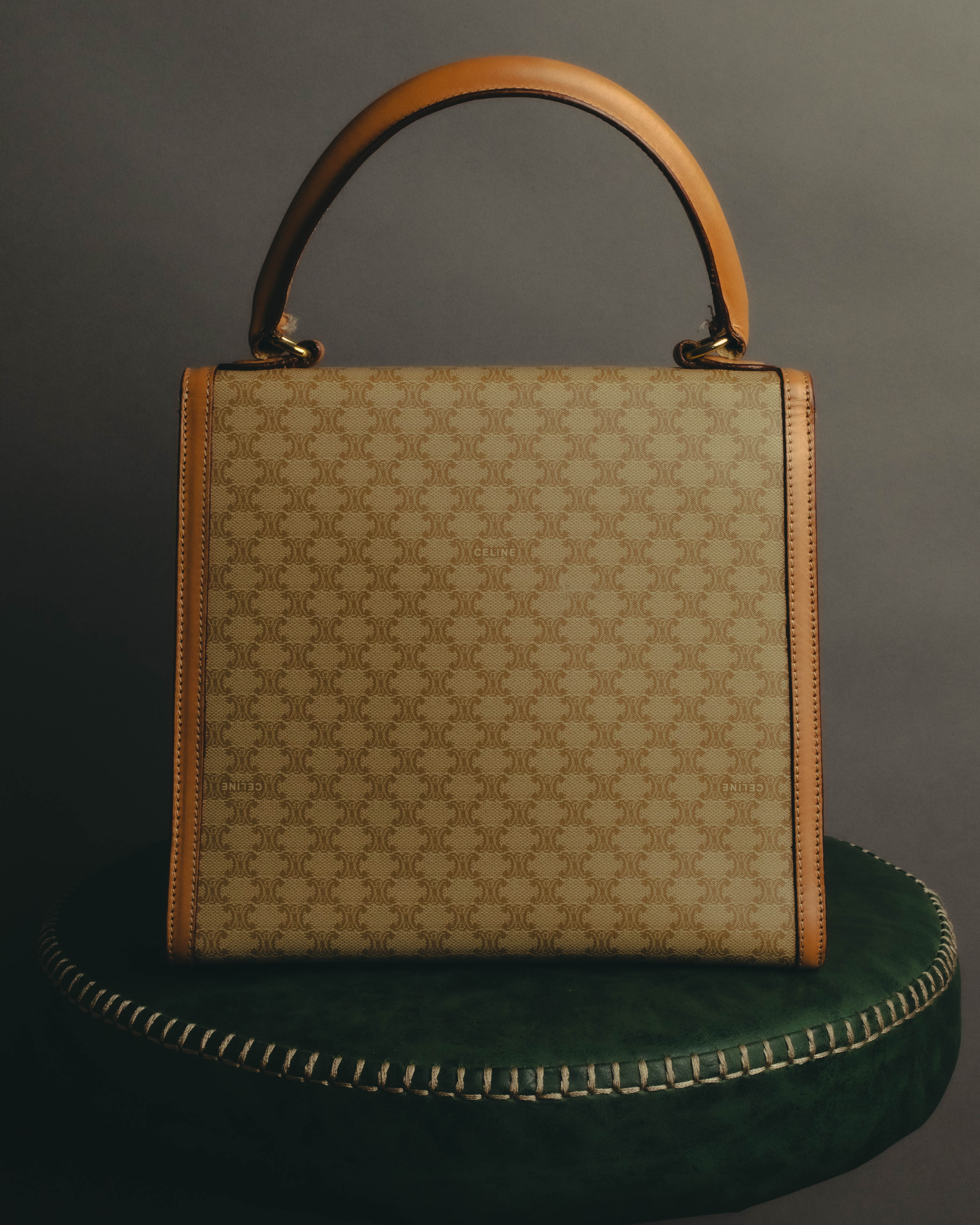 "CELINE" 80's-90's Macadam top handle handbag