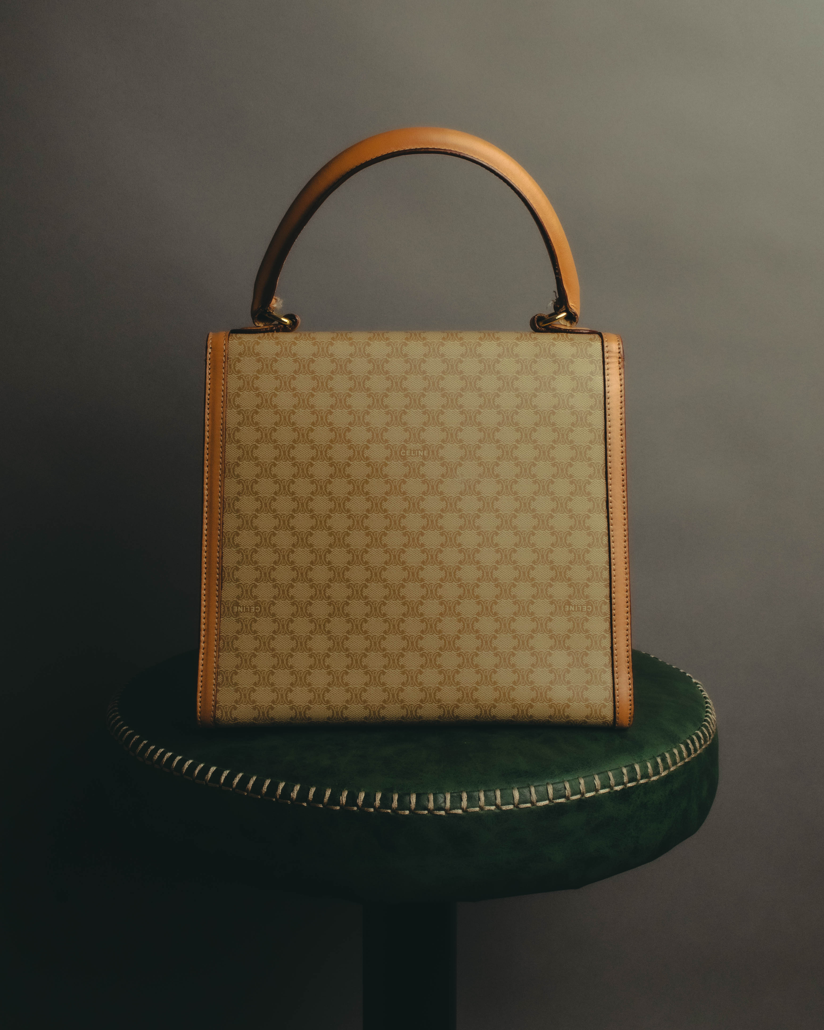 "CELINE" 80's-90's Macadam top handle handbag