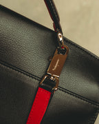 –SPECIAL– "Salvatore Ferragamo" 10's-20's Structured leather top-handle shoulder bag
