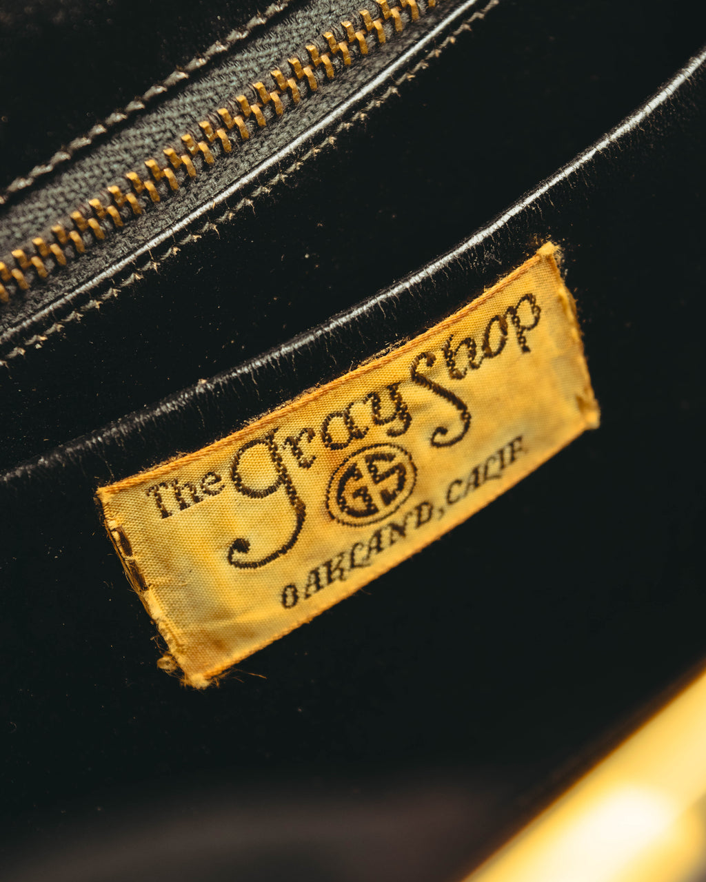 "The Gray Shop" 40's-early 60's Structured reptile embossed leather frame handbag