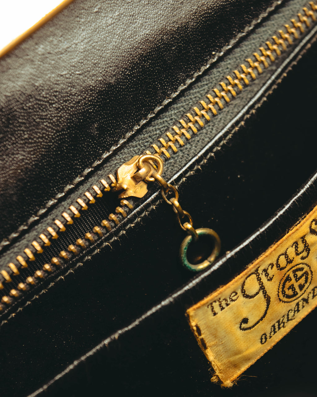 "The Gray Shop" 40's-early 60's Structured reptile embossed leather frame handbag