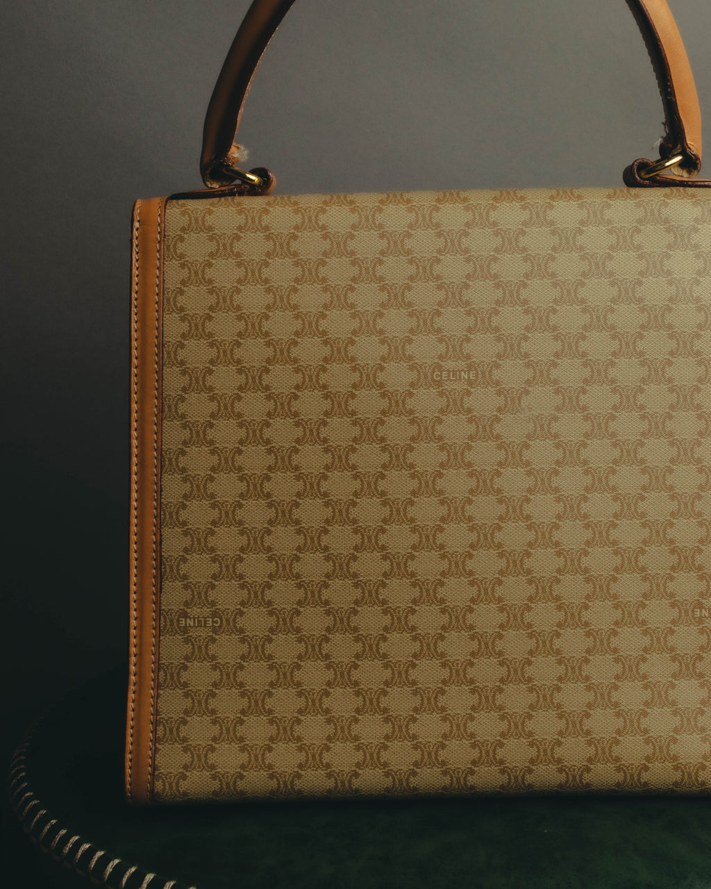 "CELINE" 80's-90's Macadam top handle handbag