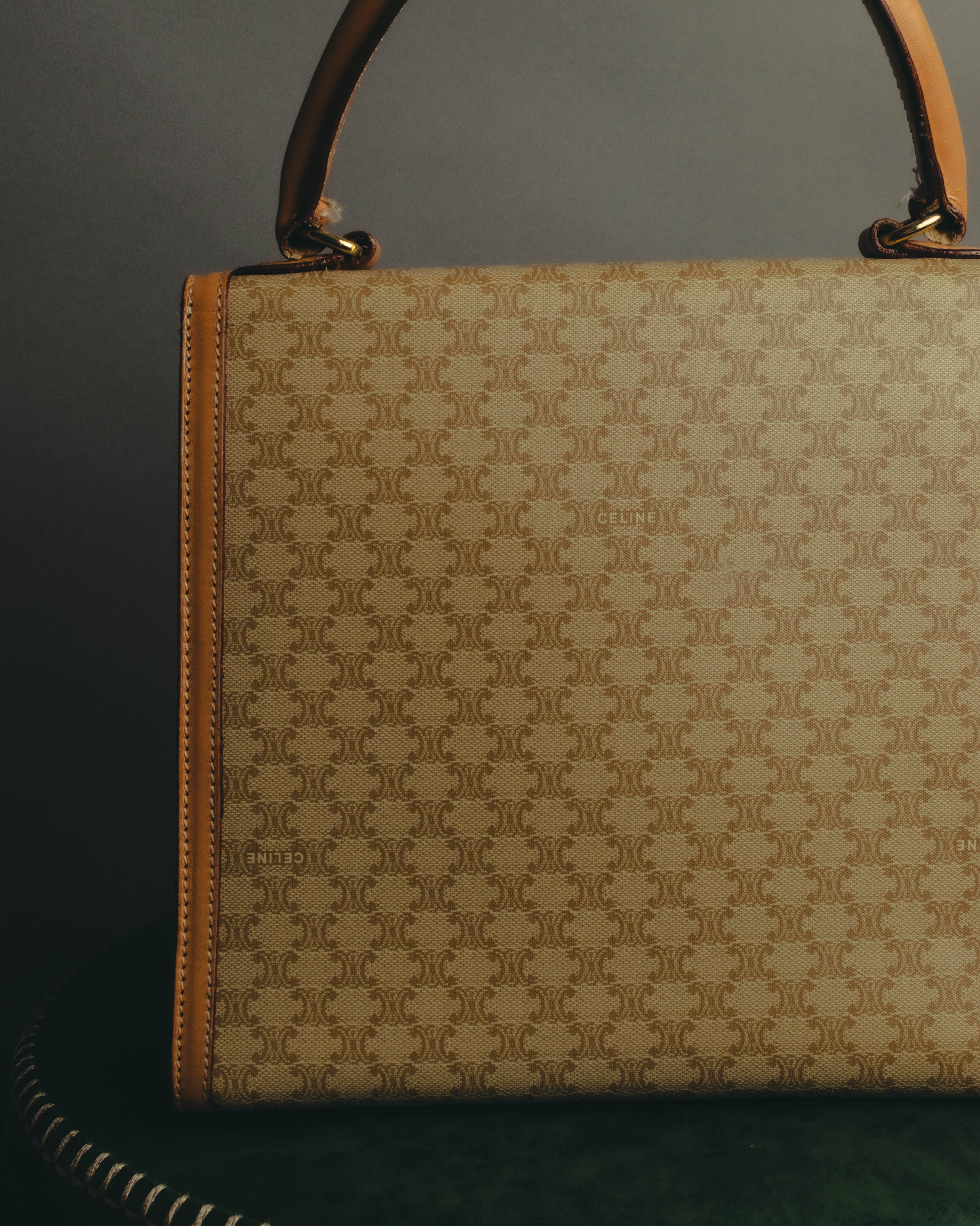 "CELINE" 80's-90's Macadam top handle handbag