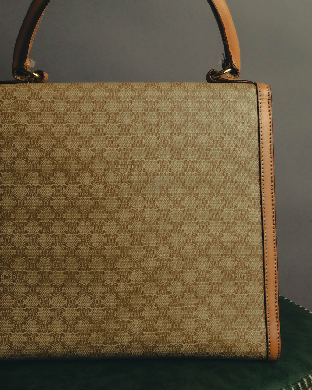 "CELINE" 80's-90's Macadam top handle handbag