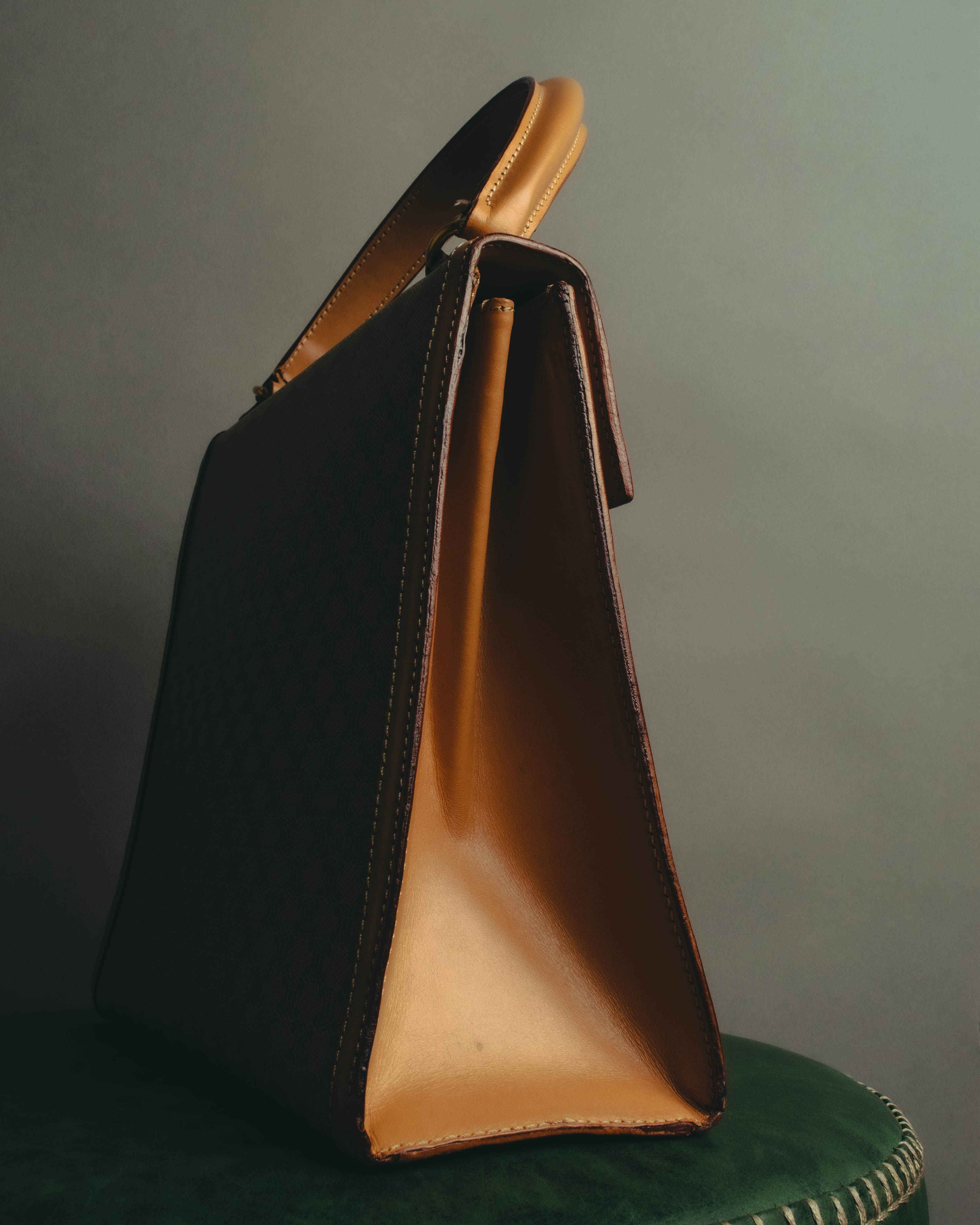 "CELINE" 80's-90's Macadam top handle handbag
