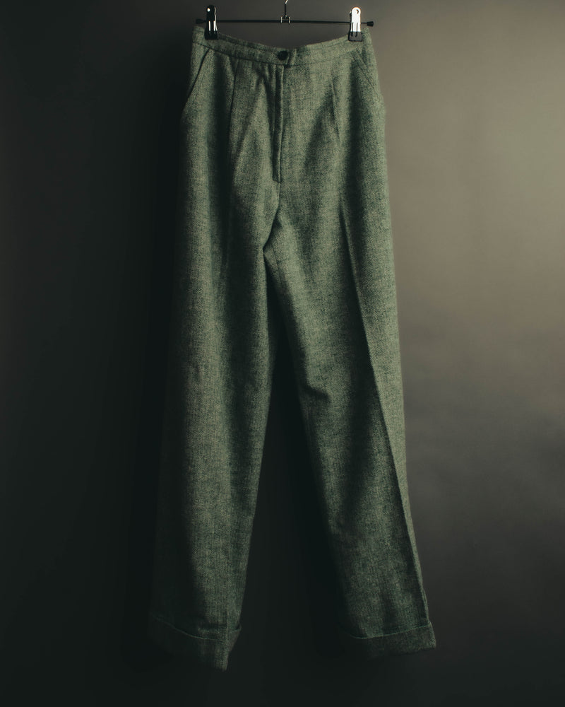 "Christian Dior" 80's-90's Classic green tweed trousers