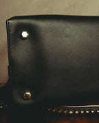 –SPECIAL– "Salvatore Ferragamo" 10's-20's Structured leather top-handle shoulder bag