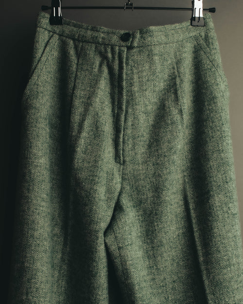 "Christian Dior" 80's-90's Classic green tweed trousers