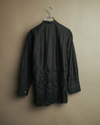 “tricot COMME des GARÇONS” 2020 Floral embroidery stand collar shirt