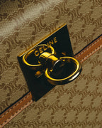 "CELINE" 80's-90's Macadam top handle handbag