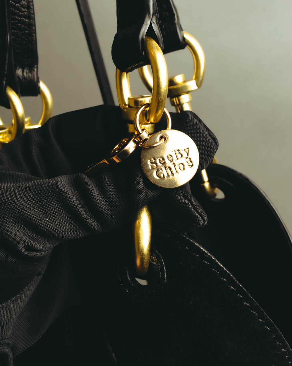 "See By Chloé" Black suede hobo shoulder bag