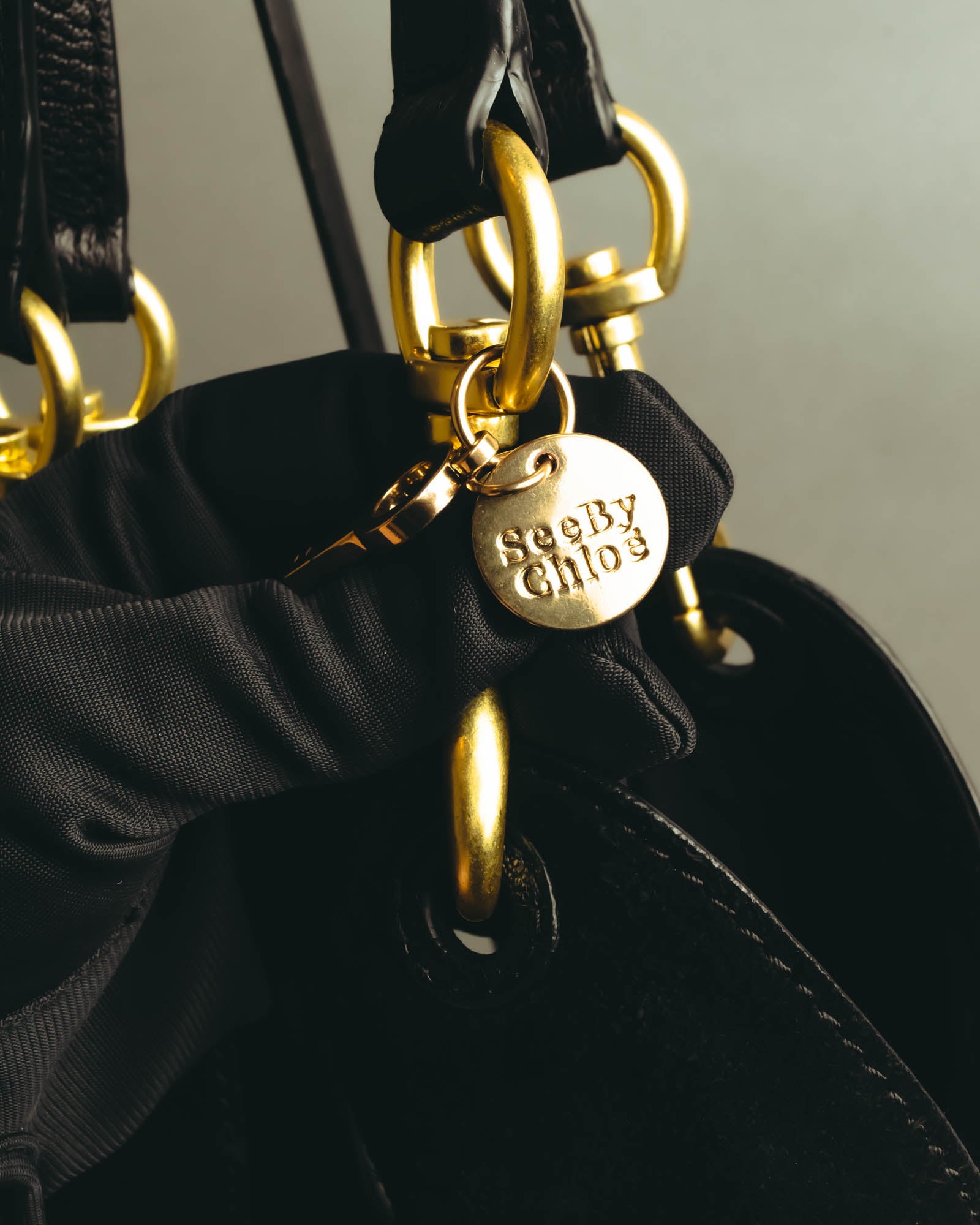 "See By Chloé" Black suede hobo shoulder bag