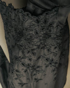 “tricot COMME des GARÇONS” 2020 Floral embroidery stand collar shirt