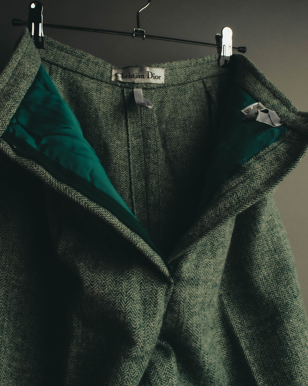 "Christian Dior" 80's-90's Classic green tweed trousers