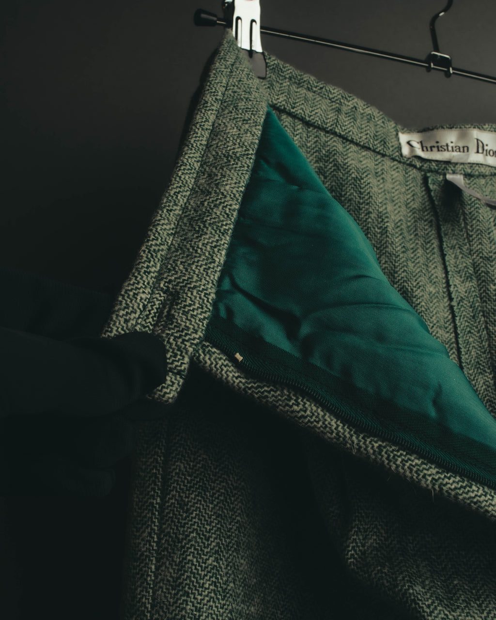 "Christian Dior" 80's-90's Classic green tweed trousers
