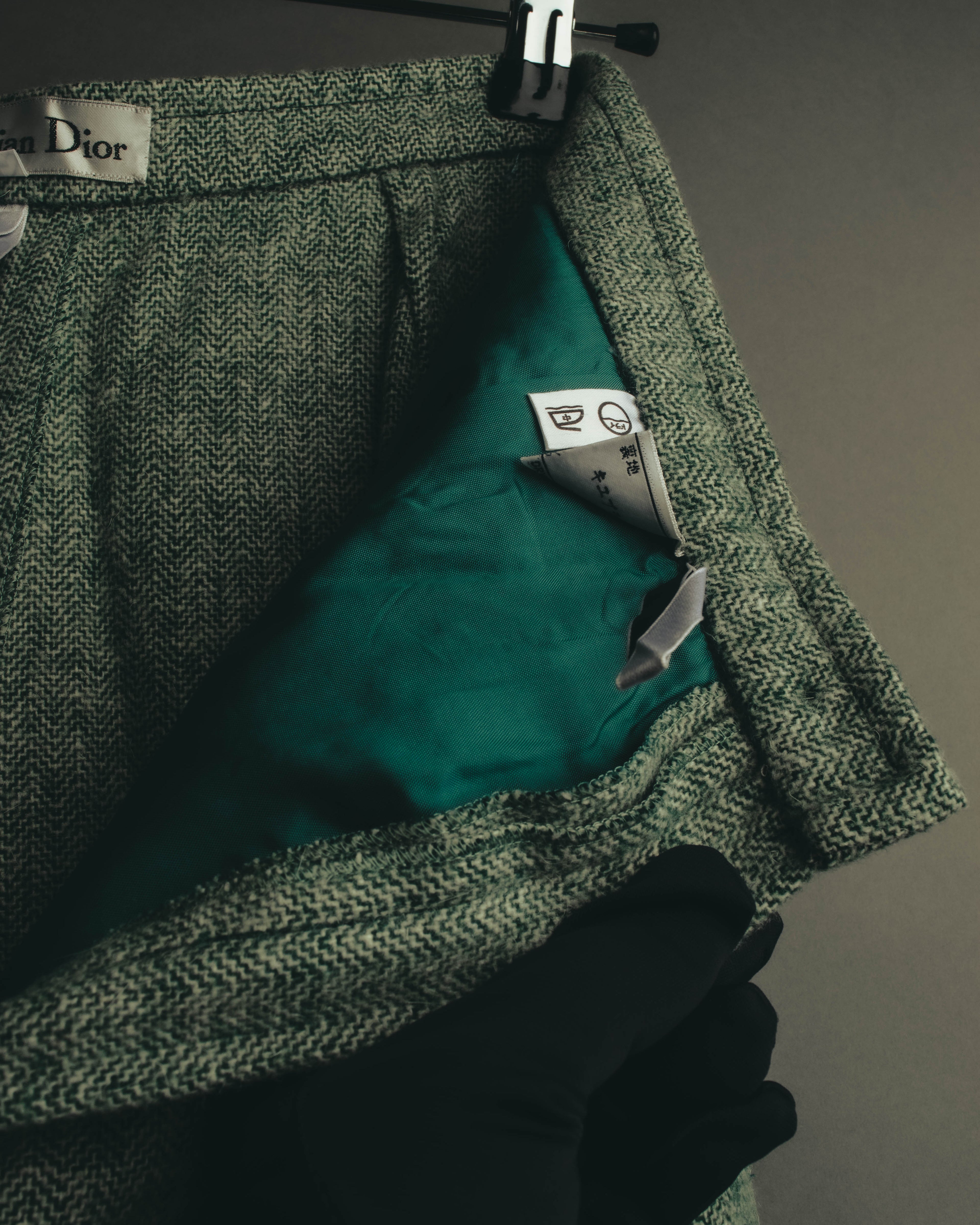 "Christian Dior" 80's-90's Classic green tweed trousers