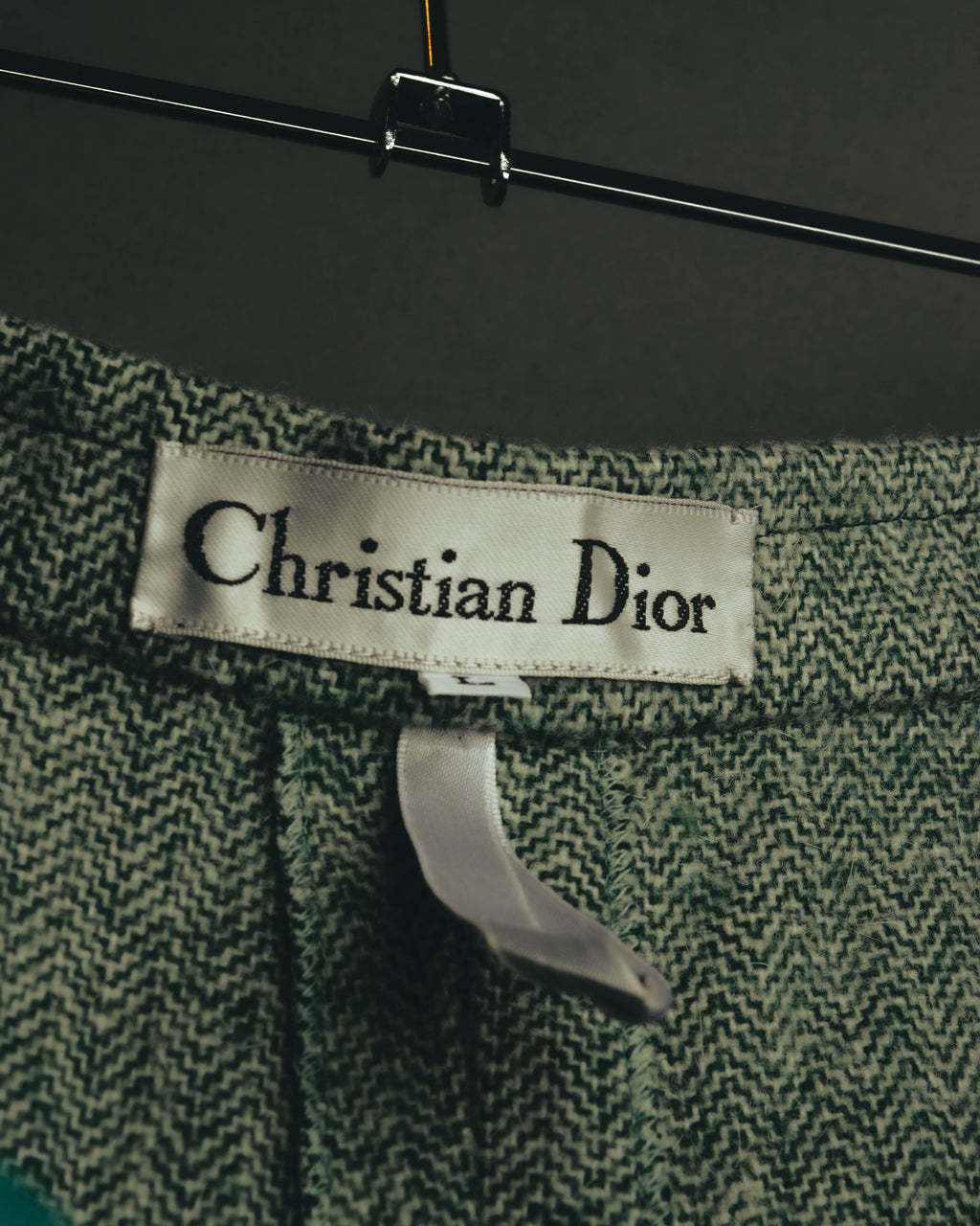 "Christian Dior" 80's-90's Classic green tweed trousers